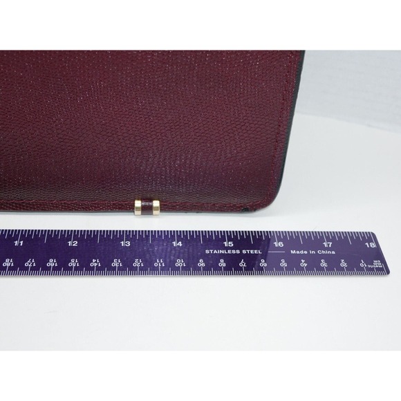VTG Stebco Attache Briefcase Pebbled Leather Retractable Handle Burgundy Red - Picture 9 of 16
